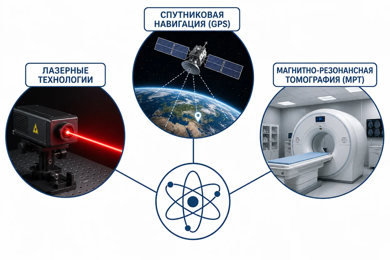 Практическое применение квантовой физики — лазер, GPS-спутник и МРТ-сканер