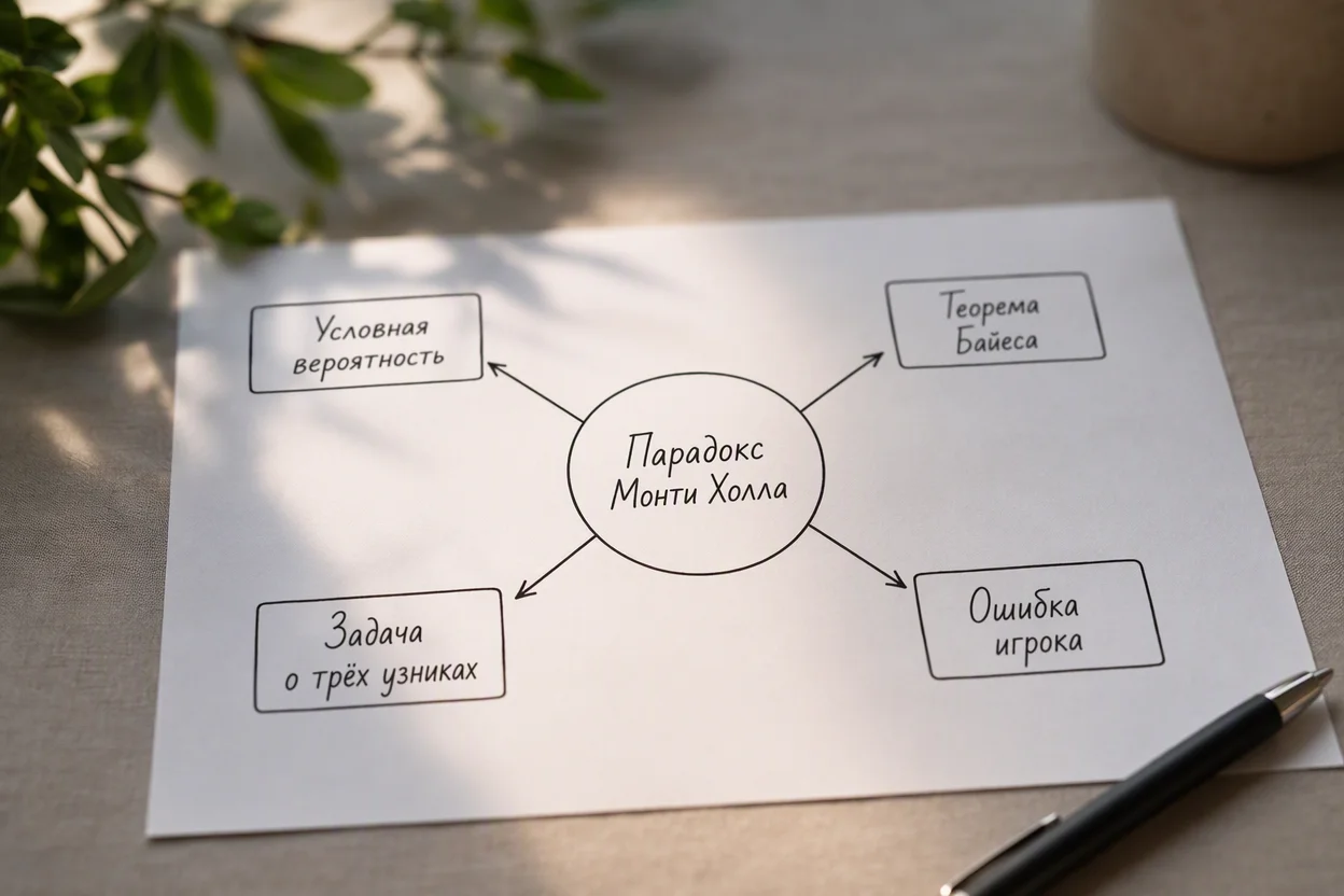 Парадокс Монти Холла — место в системе понятий теории вероятностей на схеме