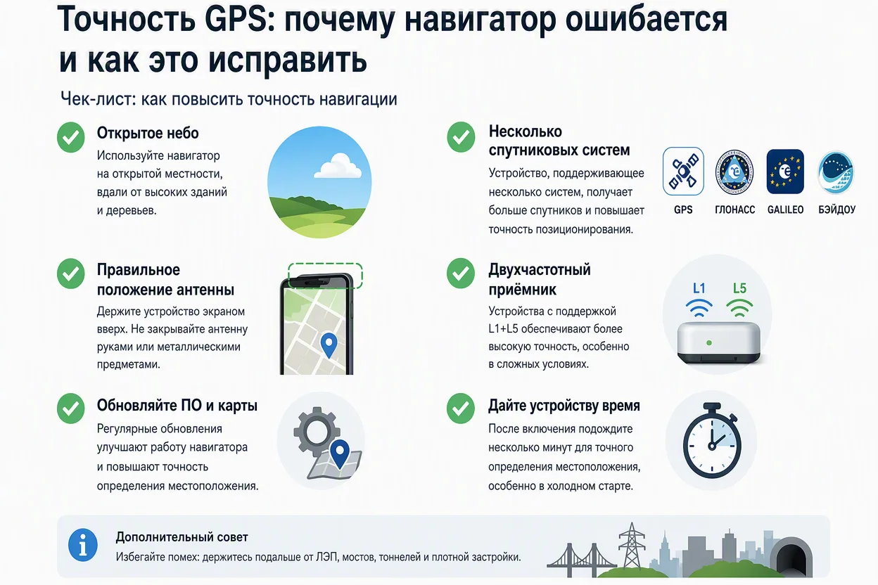 Спутниковая навигация — как открытое небо и мультичастотный приёмник повышают точность