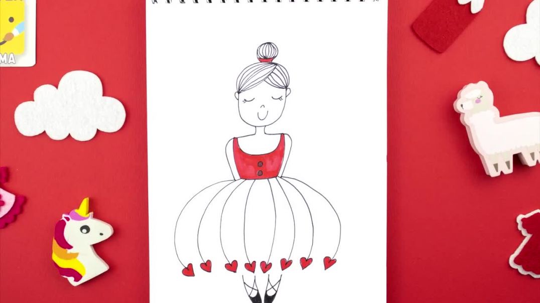 Как просто нарисовать девочку в платье