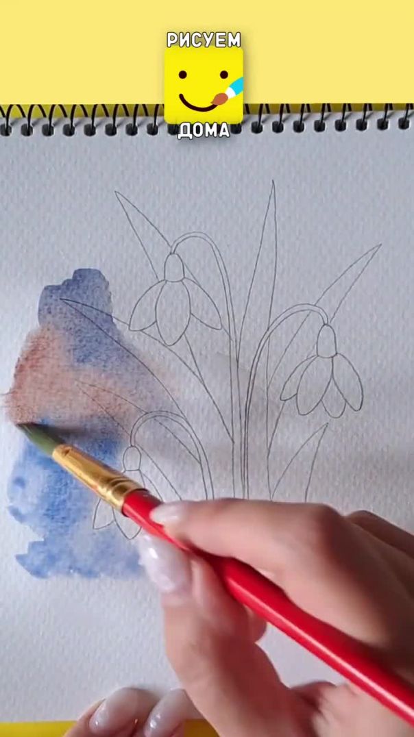 Подснежники акварелью