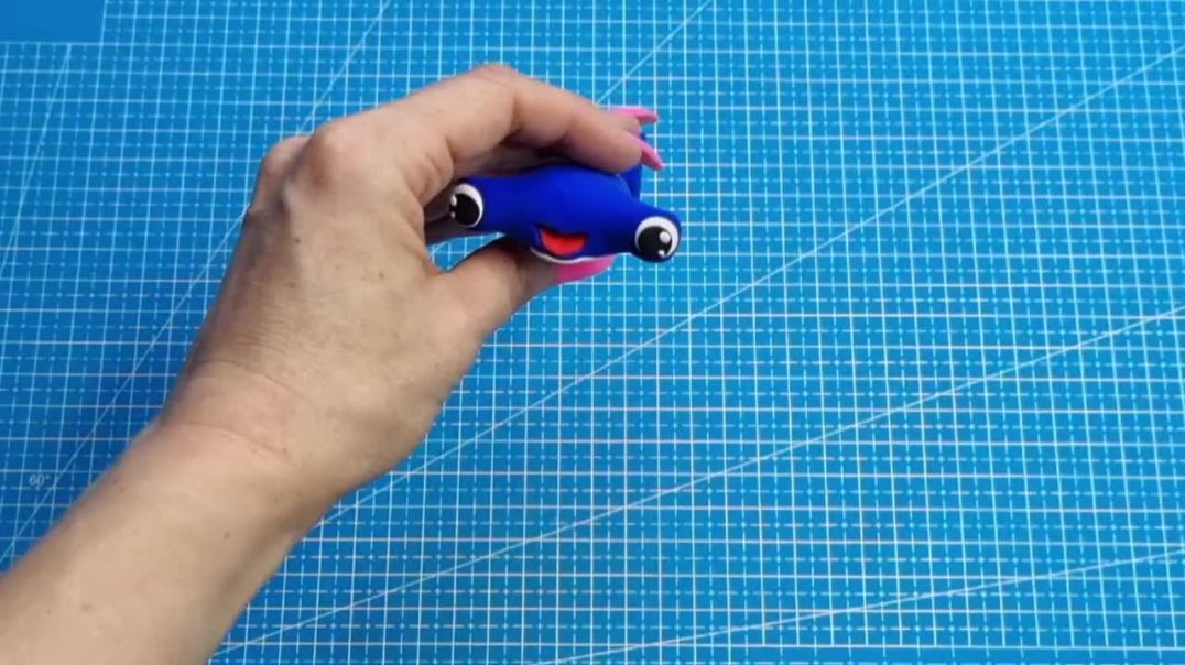 МОРСКИЕ ОБИТАТЕЛИ. ⭐️ ЛЕПИМ РЫБКУ МОЛОТА БУМ-БУМ из воздушного пластилина.