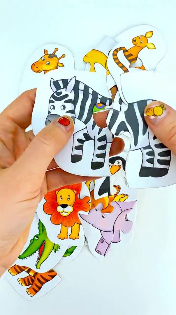 Животные пазлы для малышей