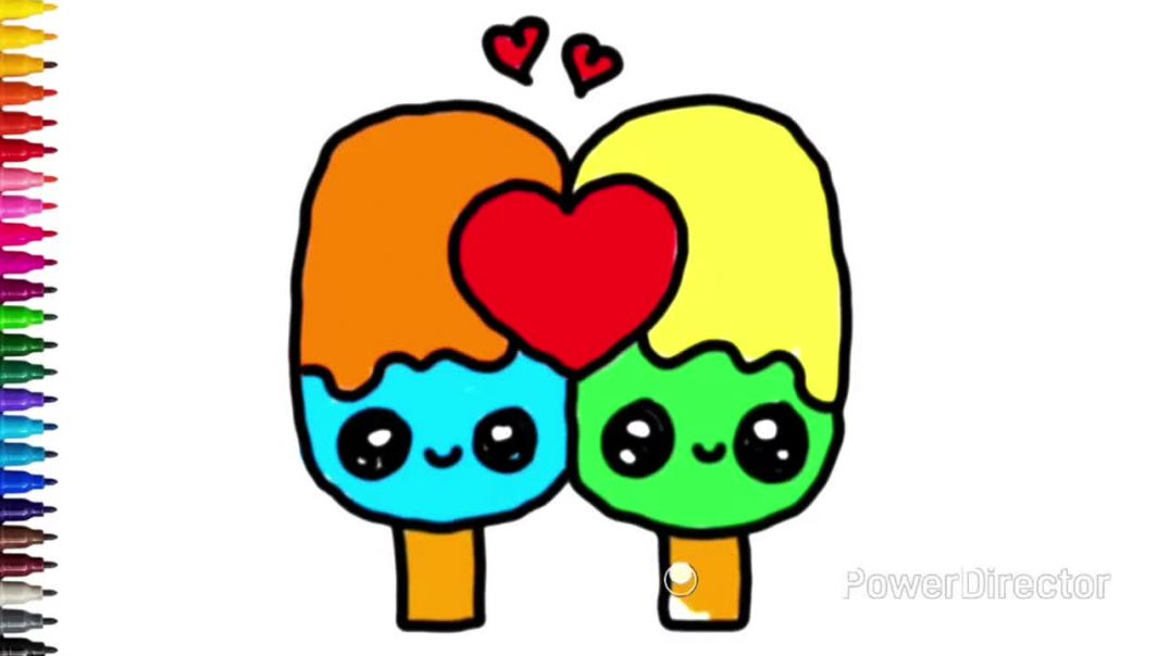 РИСУЕМ СЛАДКУЮ ПАРОЧКУ МОРОЖЕНОК