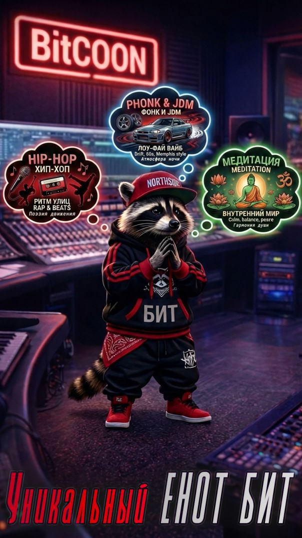 🦝 Уникальный енот Бит