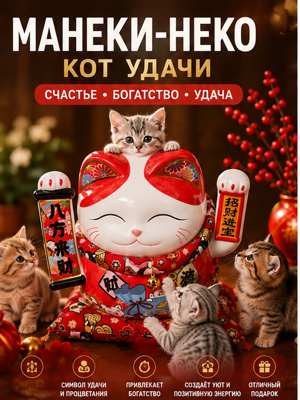 Манеки-неко — японский кот удачи, счастья и богатства!
