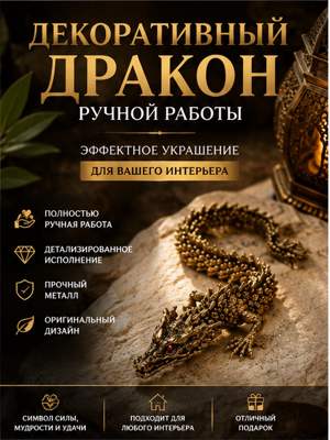Декоративный дракон ручной работы — эффектное украшение для вашего интерьера!