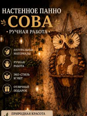 Настенное панно «Сова» — оригинальный декор ручной работы