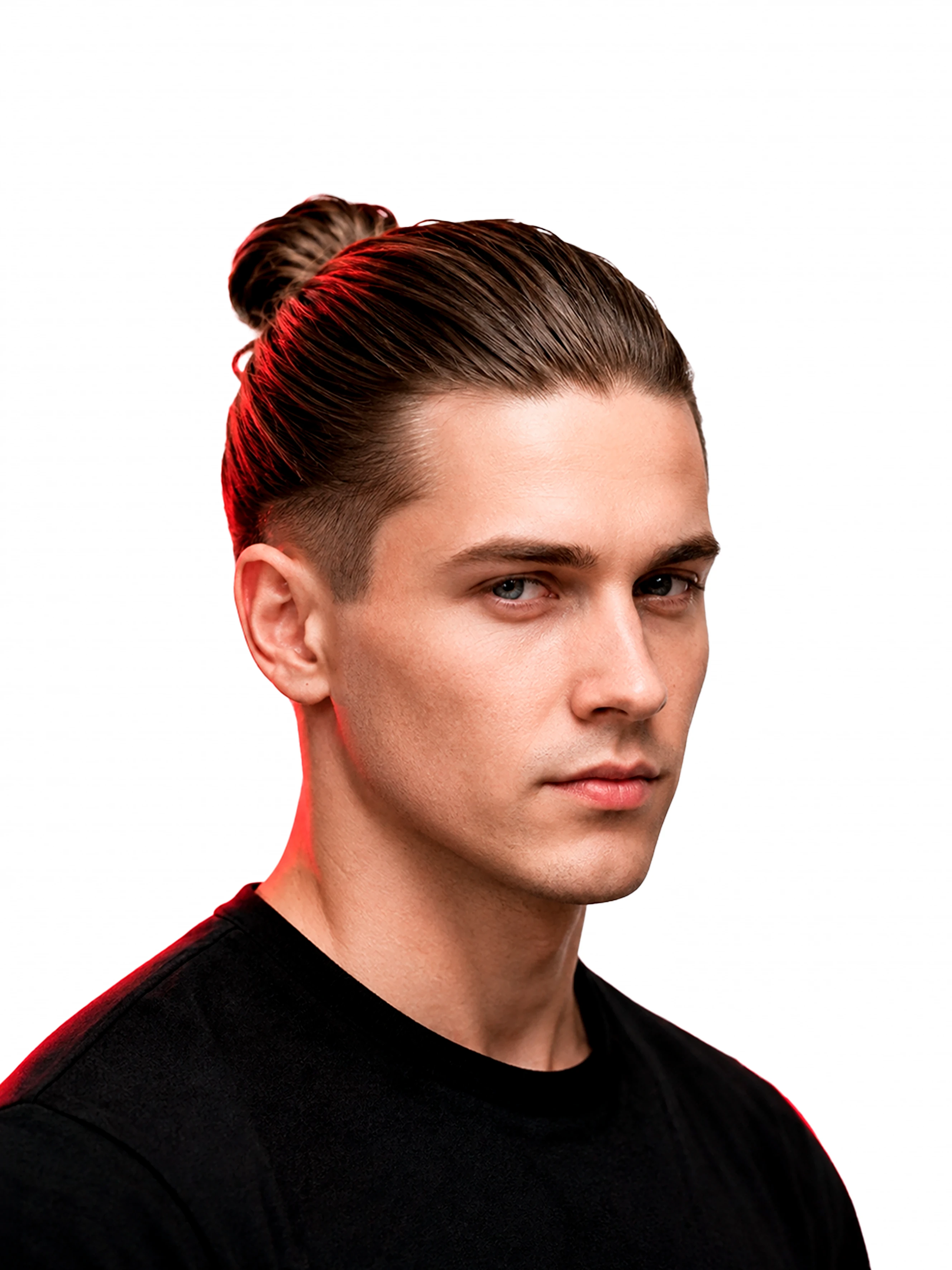 Мужской пучок / Man Bun, пример мужской стрижки для интерактивного каталога Shaver Family