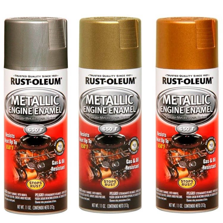 Термостойкая краска спрей до 343°С металлик Rust-Oleum Metallic Engine Enamel Spray