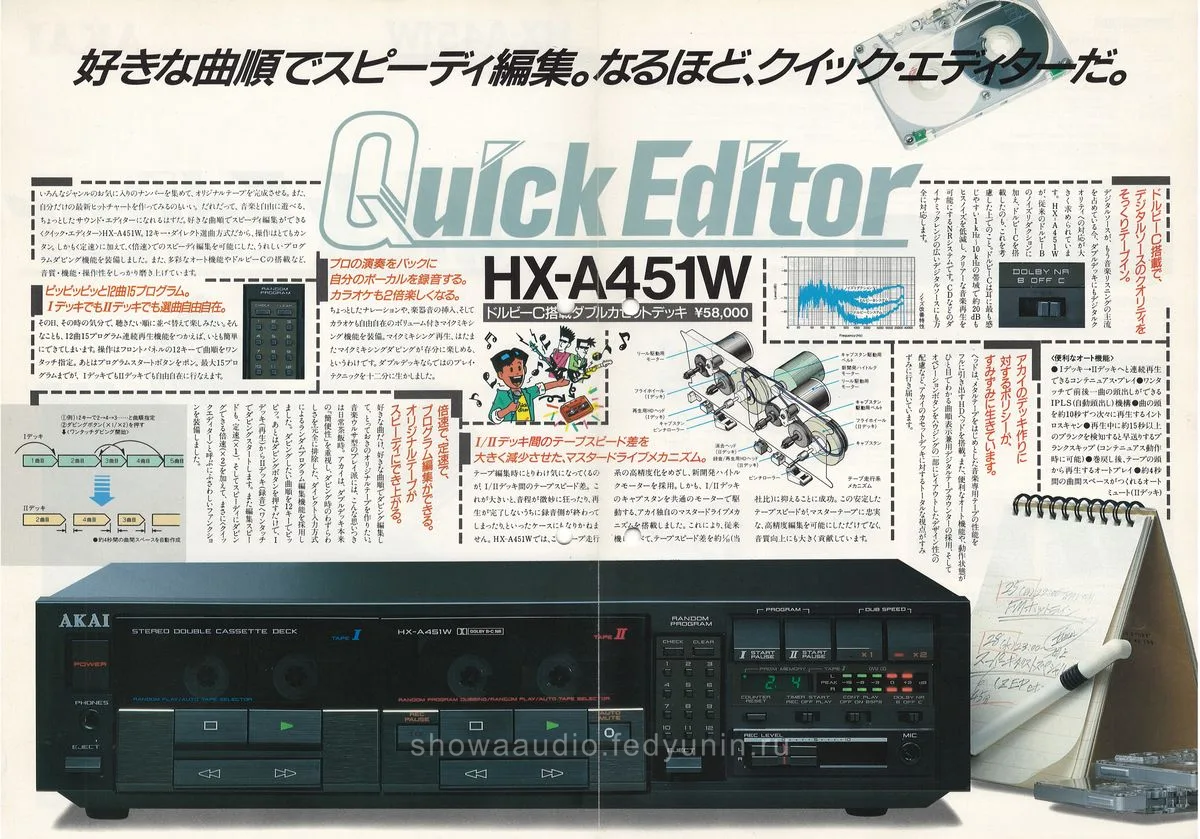 AKAI Tape Deck HX-A451W — 2