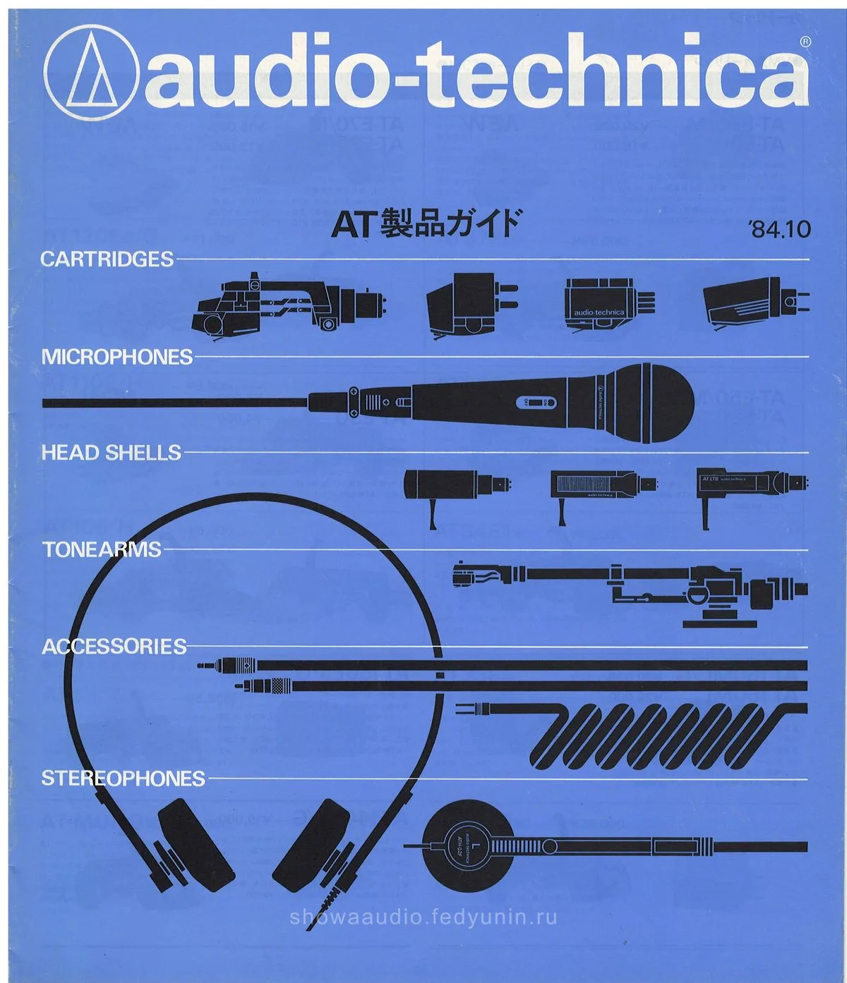 Audio-Technica AT Products Guide, October 1984 — cover