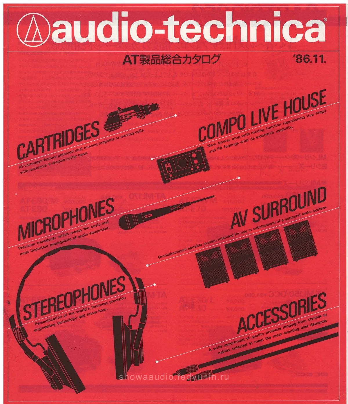 Audio-Technica General Catalog November 1986 — обложка