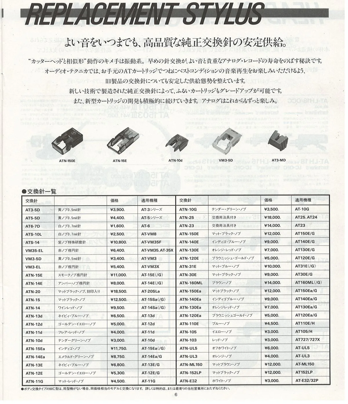 Audio-Technica General Catalog November 1986 — 7
