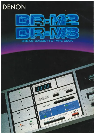 DENON 3-Head Cassette Deck DR-M2 DR-M3 April 1983