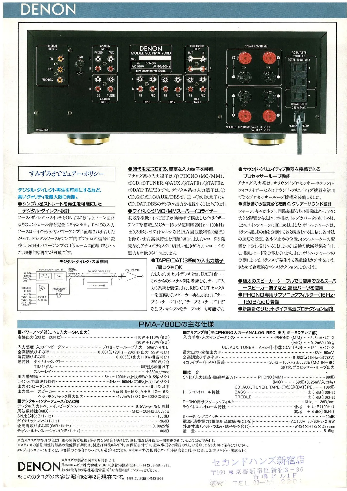 DENON PMA-780D February 1987 - 3