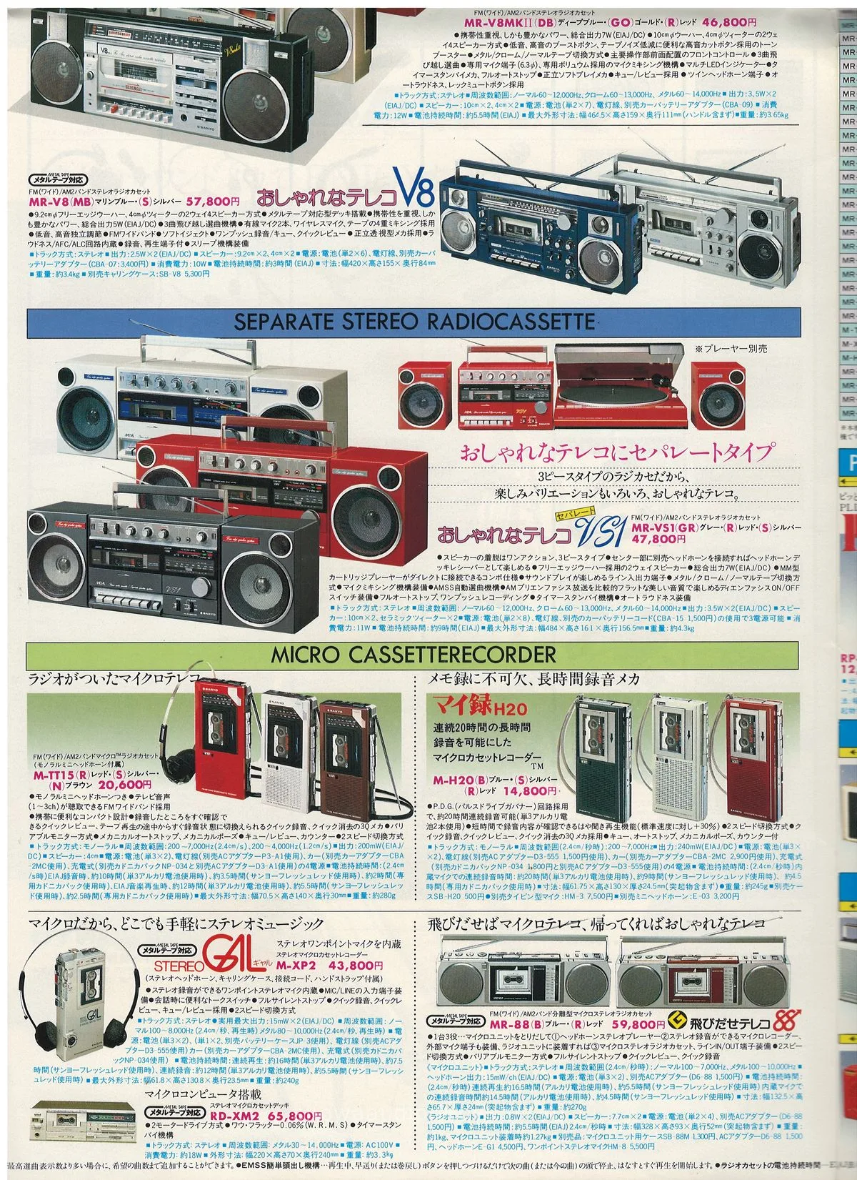 SANYO Tape Recorder Radio Catalog '82/7 — 9