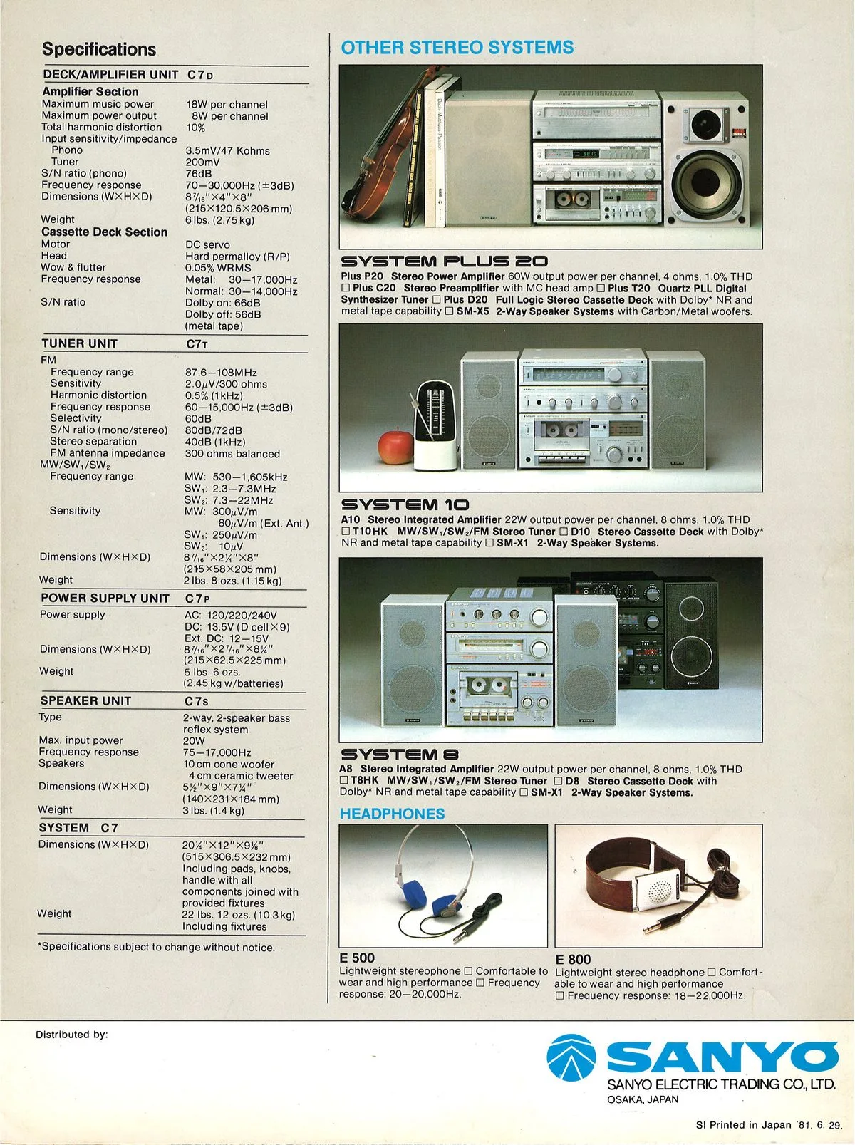 SANYO C7 Portable Mini Component System — 4