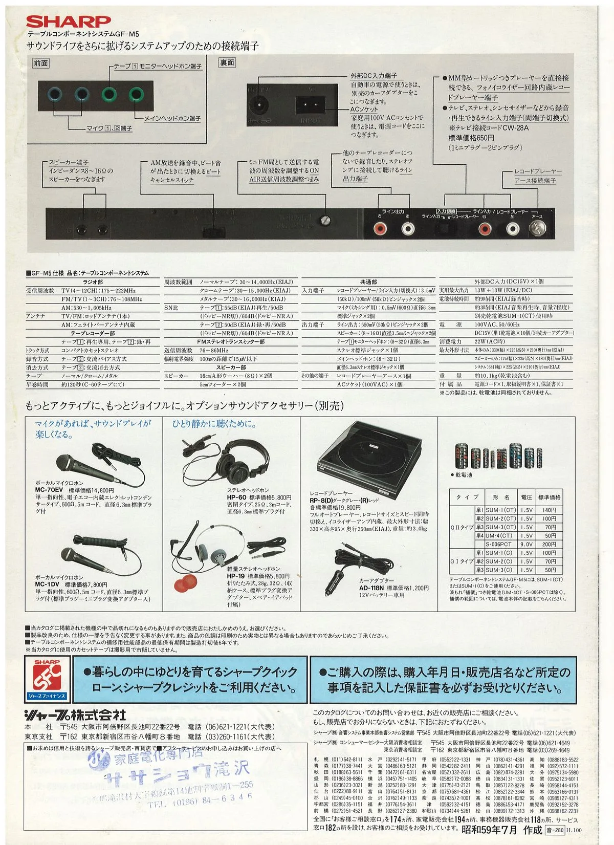 SHARP GF-M5 Satellite SW July 1984 — 3