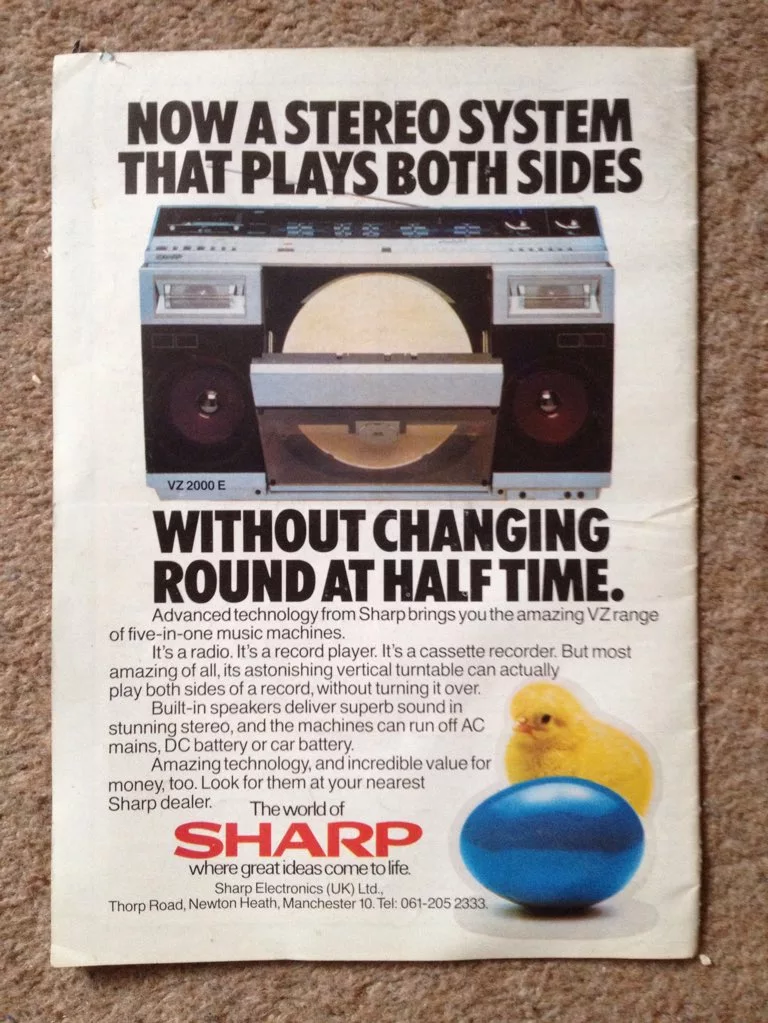 English advertisement, also about playing from both sides