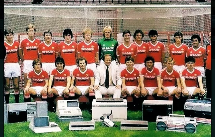 English advertisement with footballers