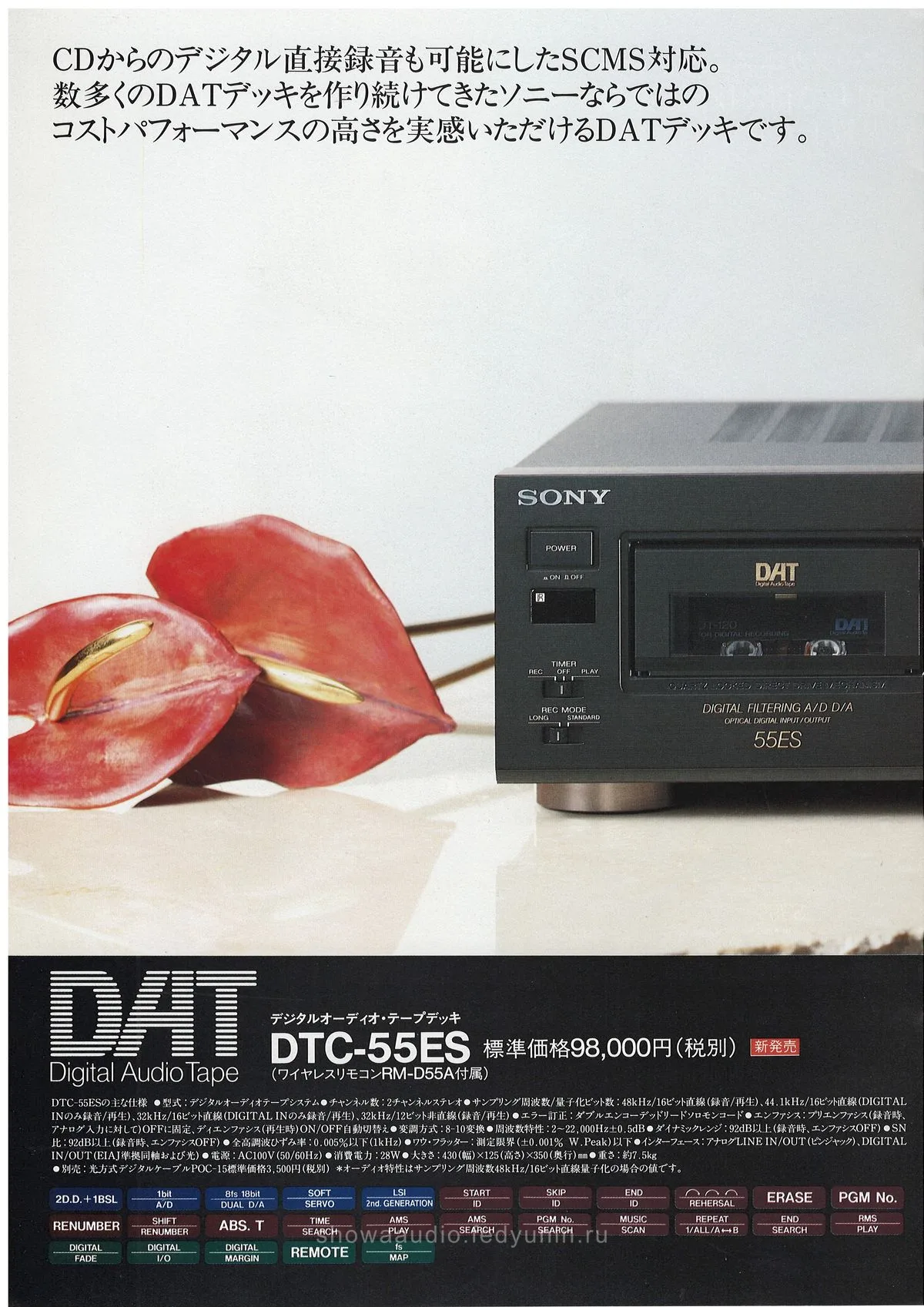 SONY DAT Decks Catalog, October 1990 — extra 7