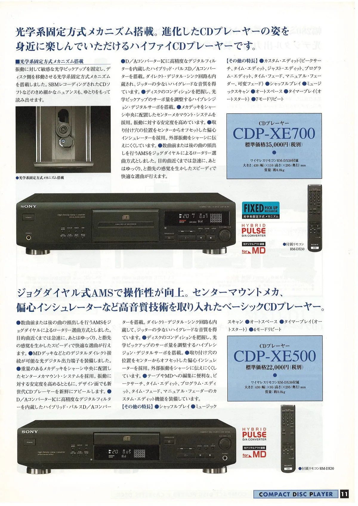 SONY ES. CD / Video CD / LD / Cassette / DAT. July 1998 — 9