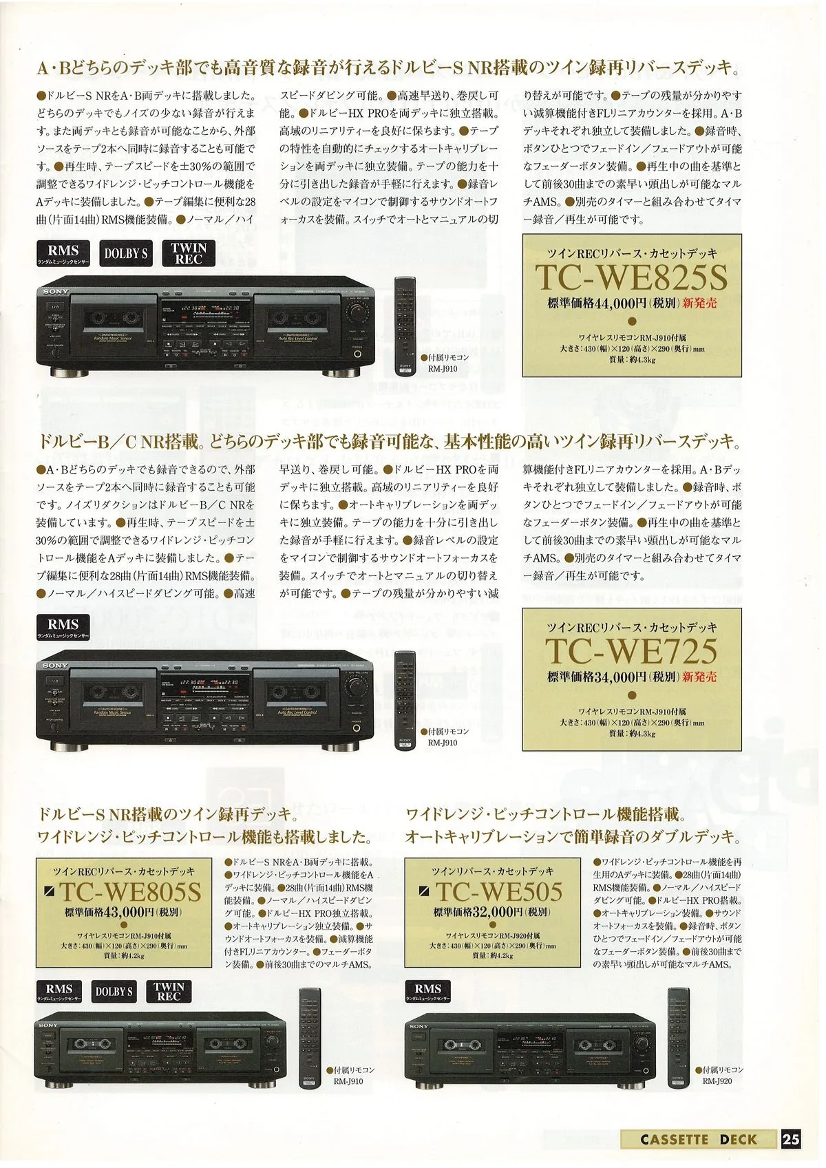 SONY ES. CD / Video CD / LD / Cassette / DAT. July 1998 — 22