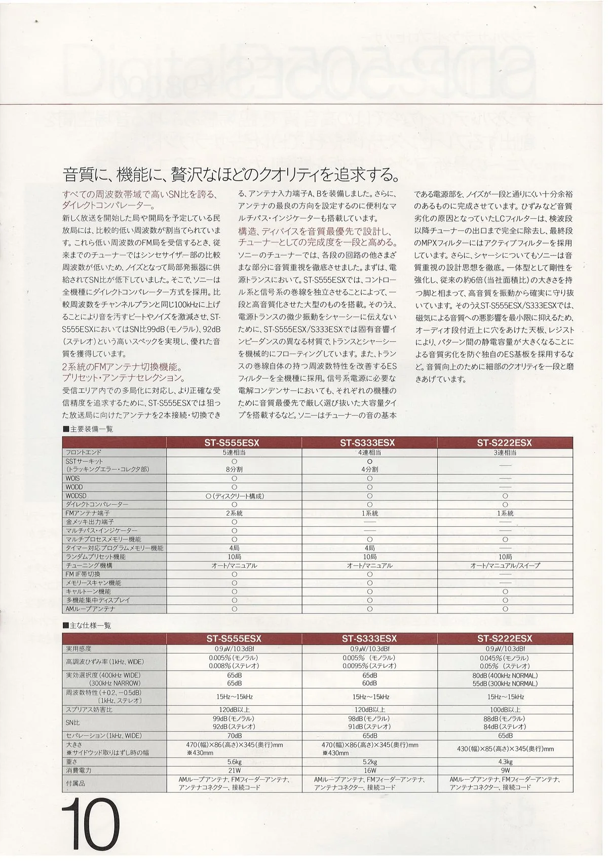 SONY ES Component — extra 10