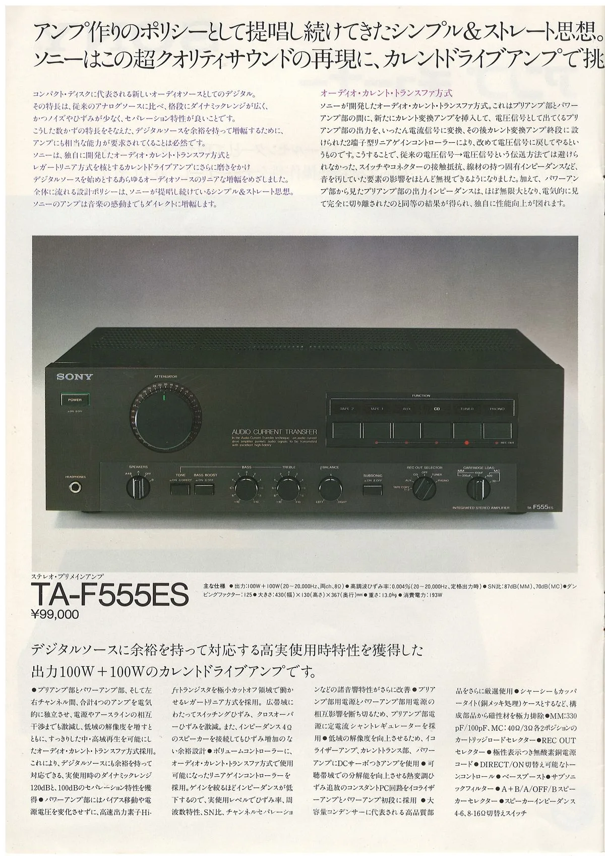 SONY Tuners & Amplifiers — 2