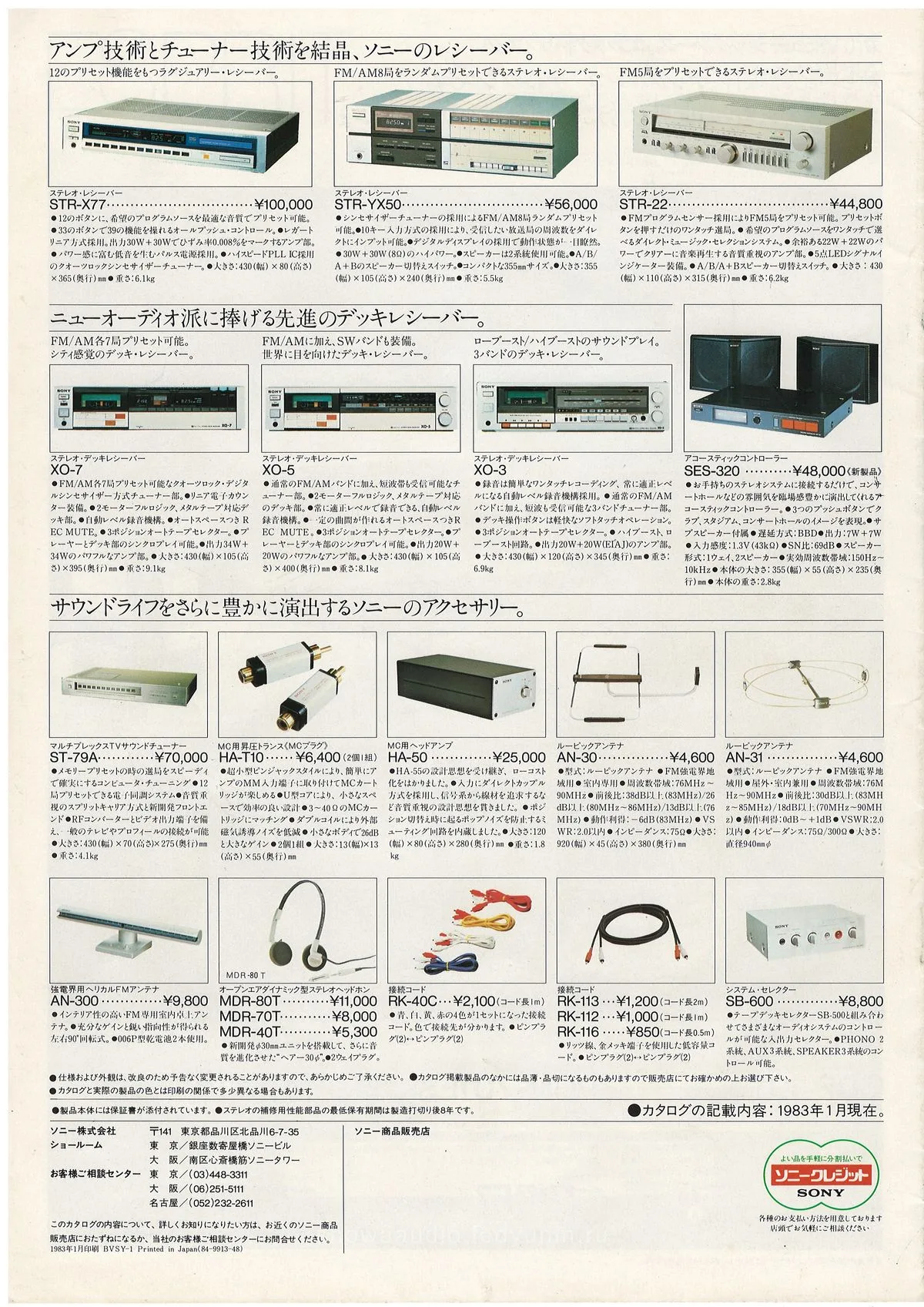 SONY Tuners & Amplifiers — 12