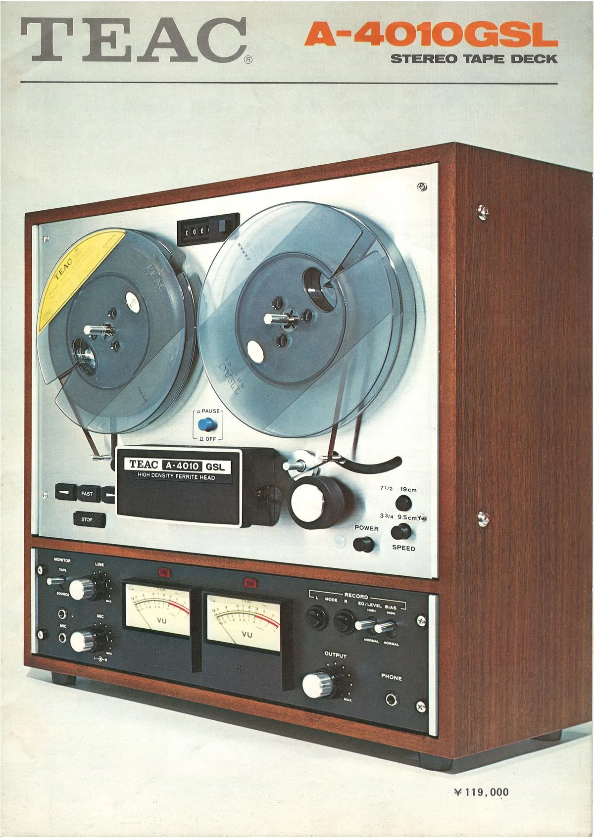 TEAC A-4010GSL Stereo Tape Deck — cover