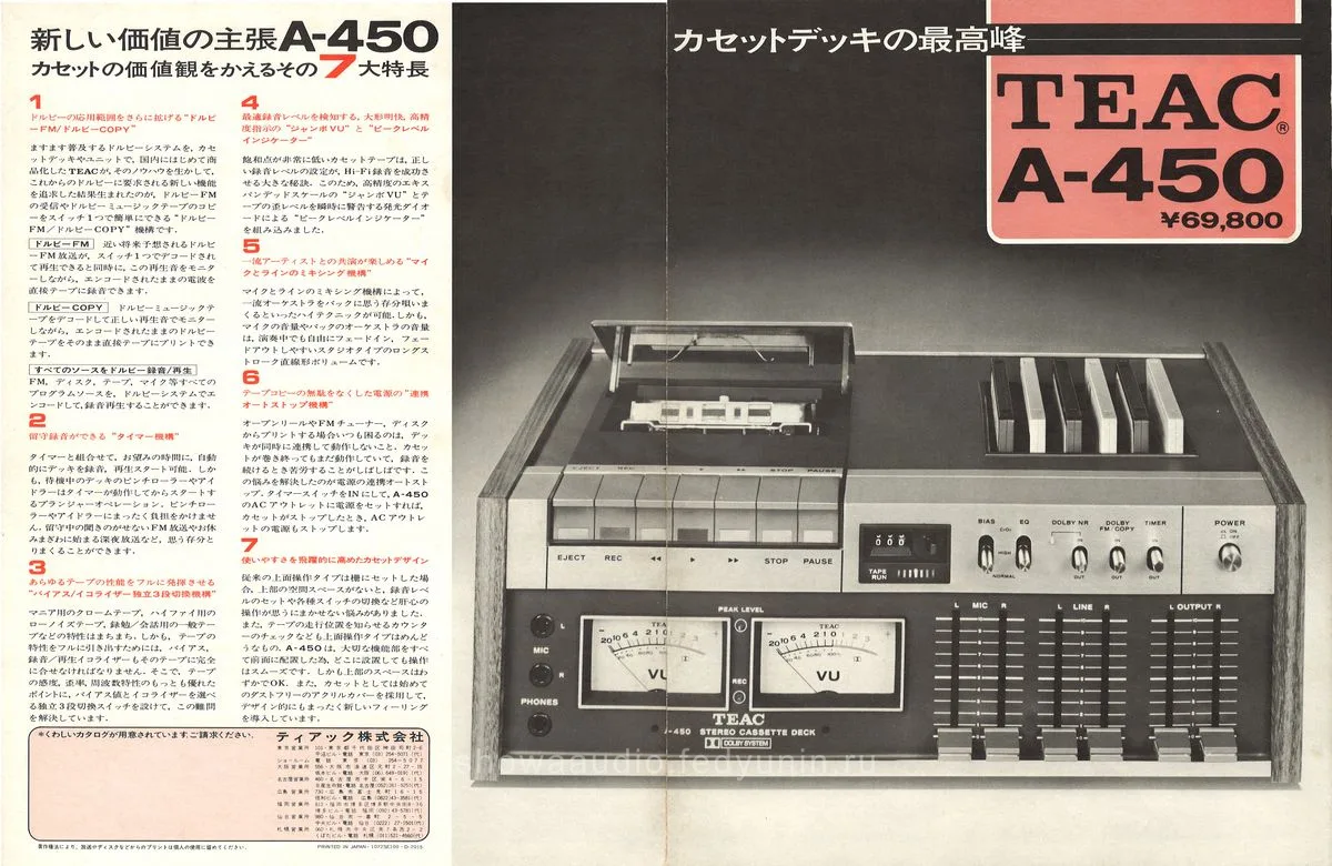TEAC A-450 Stereo Cassette Deck — extra 2