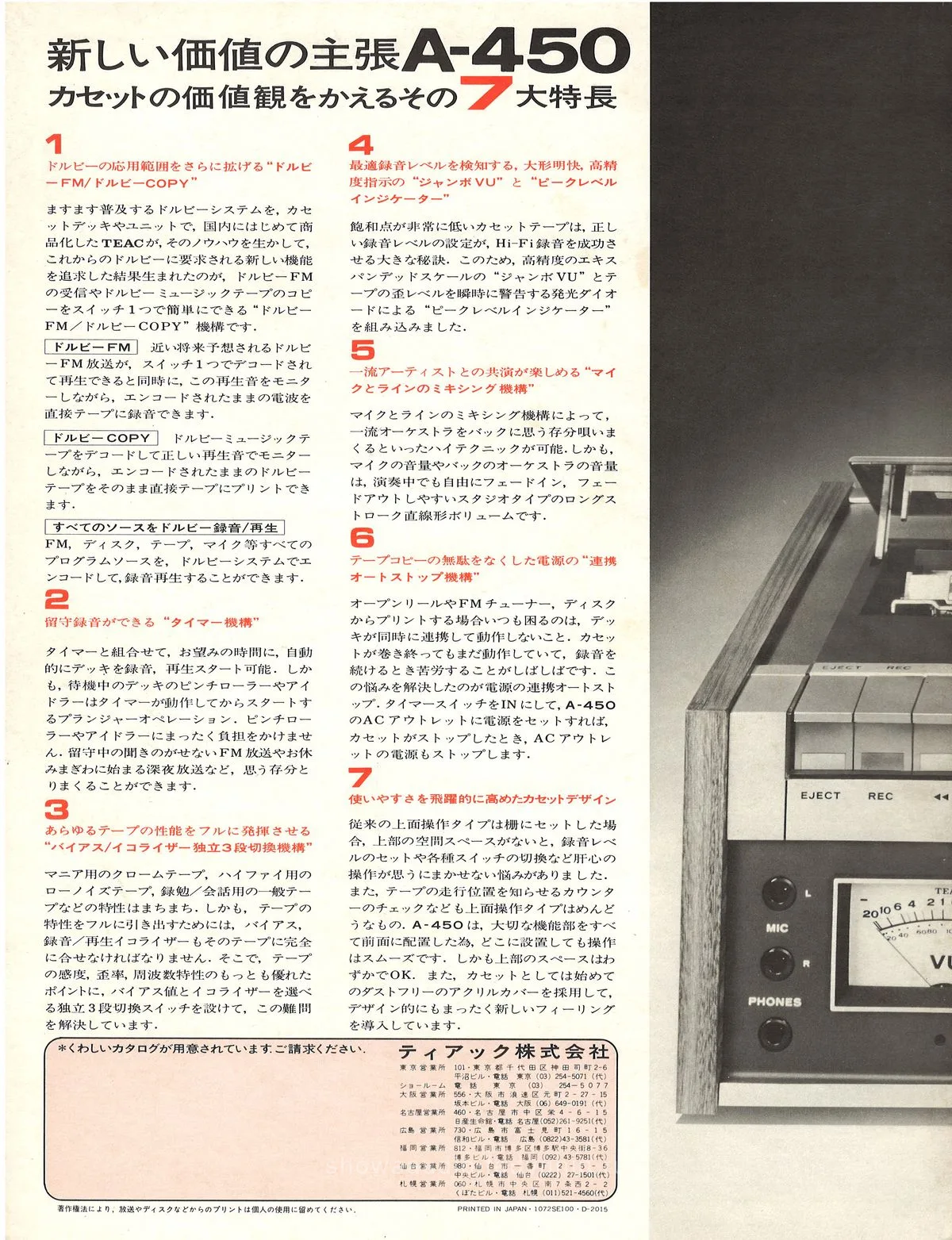 TEAC A-450 Stereo Cassette Deck — extra 7