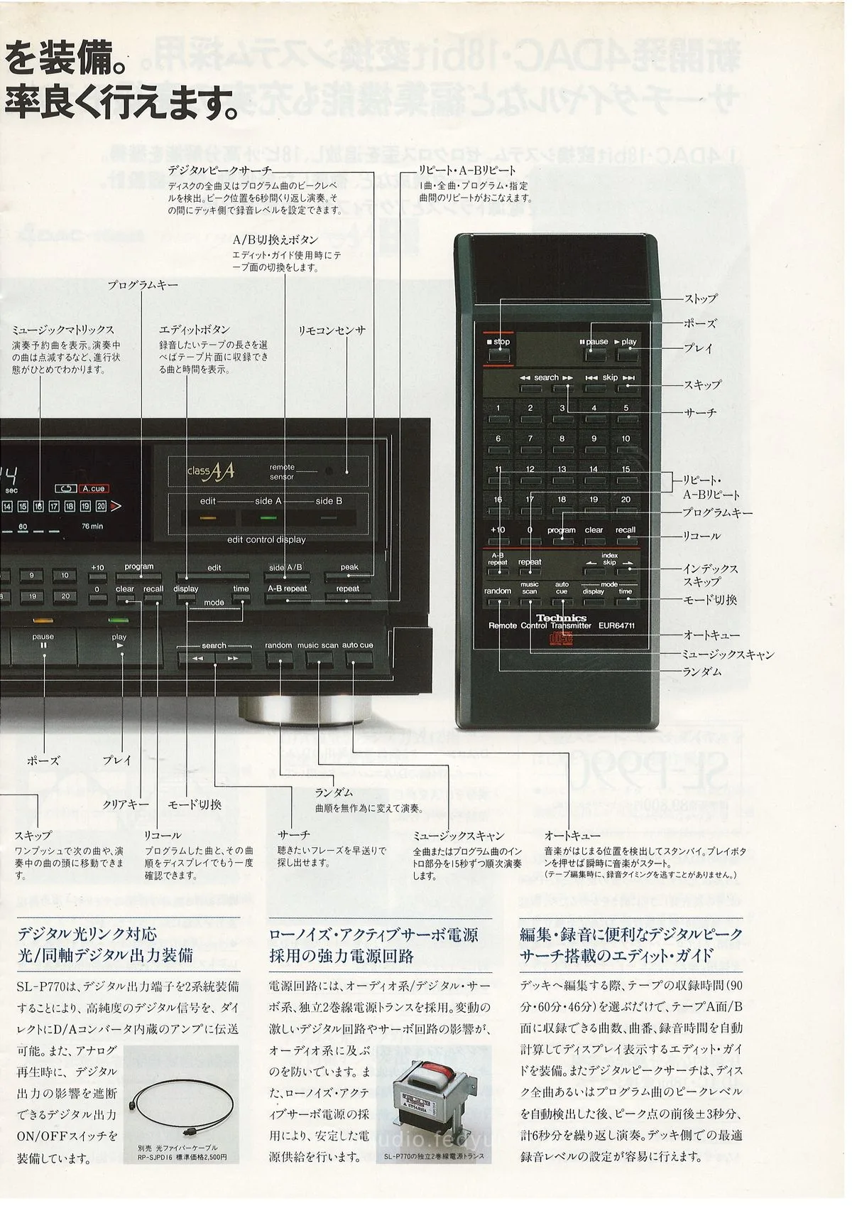 Technics CD Players Catalog, October 1987 - extra 6