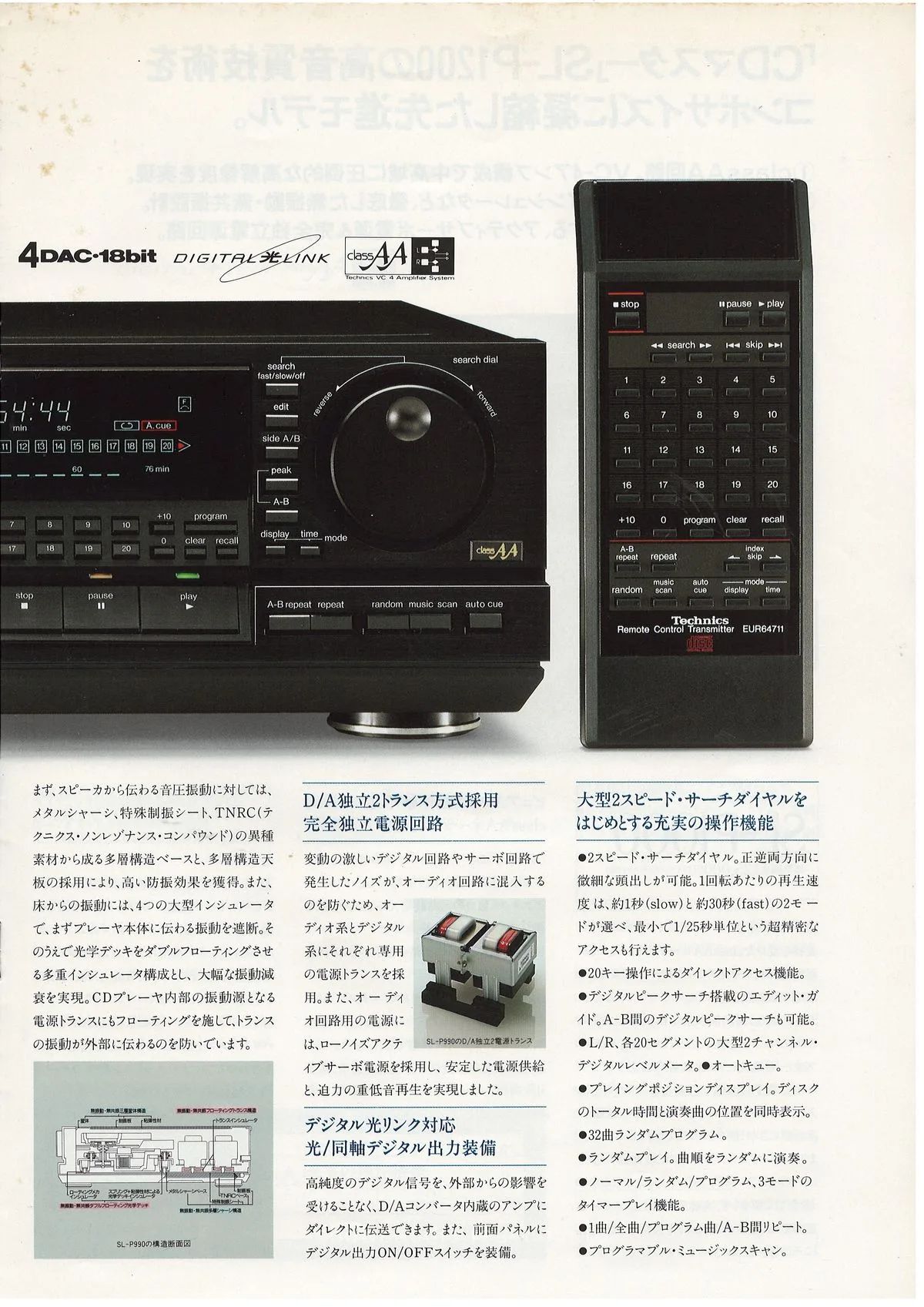 Technics CD Players Catalog, October 1987 - extra 8