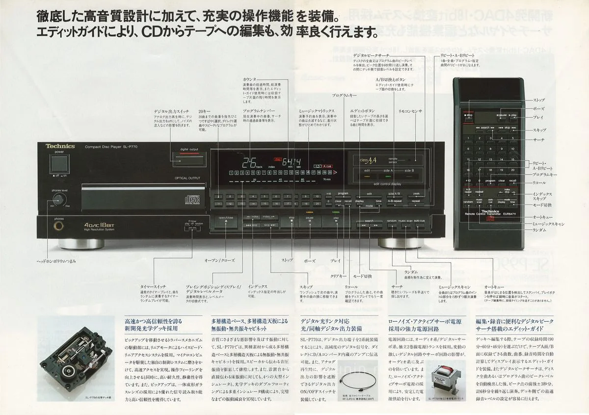 Technics CD Players Catalog, October 1987 - 4