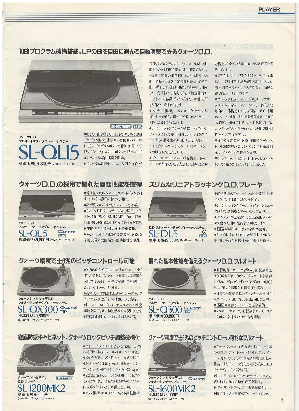 Technics Component Line-Up, May 1984 - 7