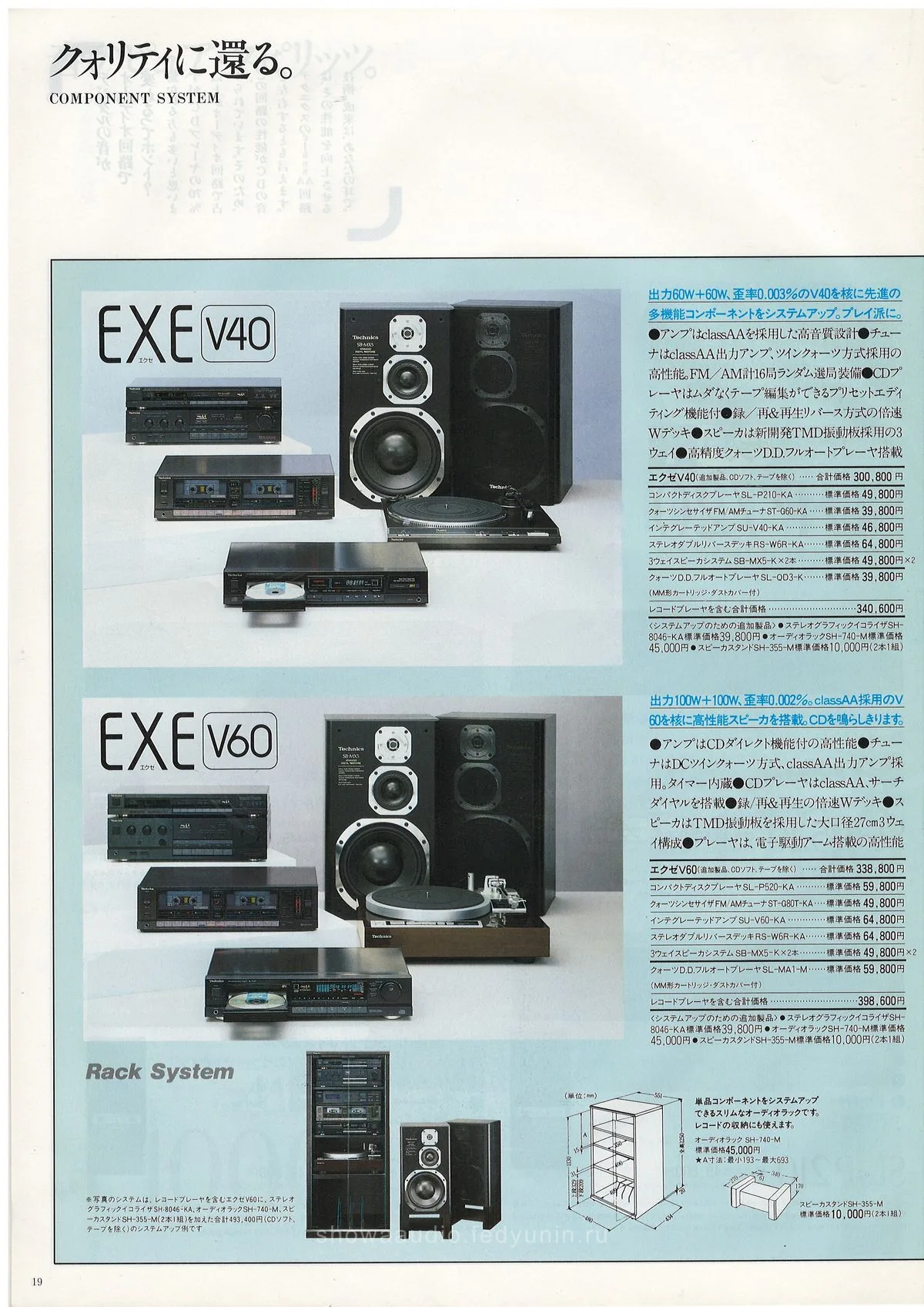 Technics Stereo Catalog January 1987 - доп. 19