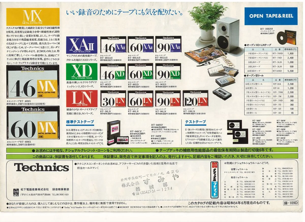 Technics Tapedeck Catalog 1979 Vol. 3 - 4