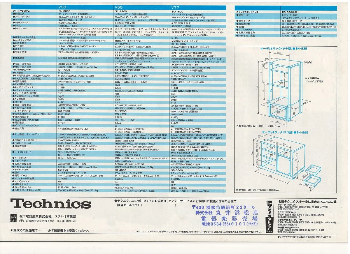 Technics V33, V55, V77. August 1976 - 5