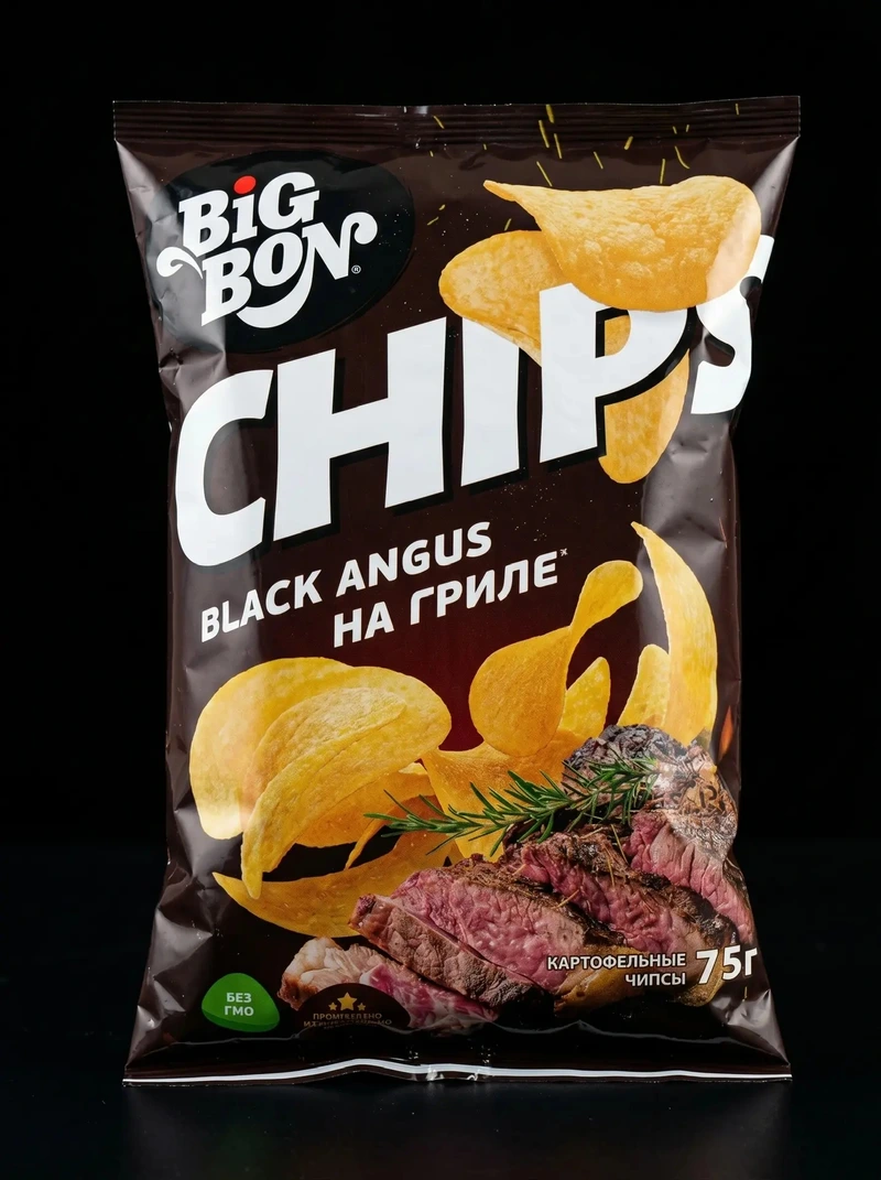 Чипсы Бигбон Black Angus. 75 грамм 