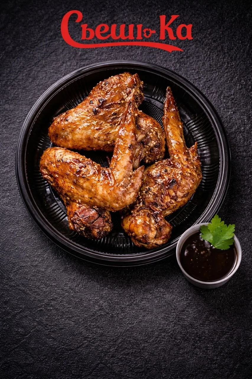 Запечённые куриные крылышки с соусом терияки