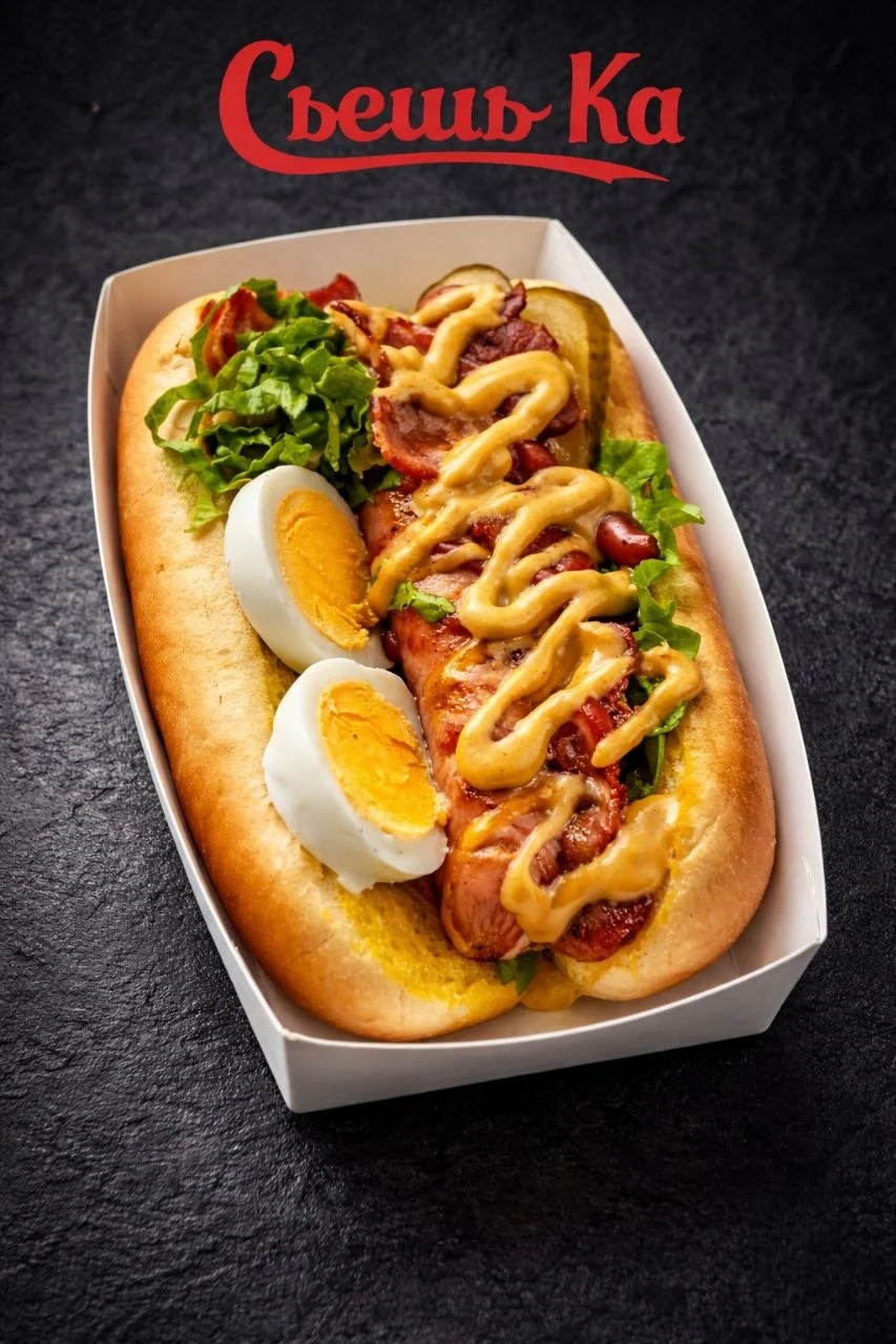 Хот-дог бекон-яйцо