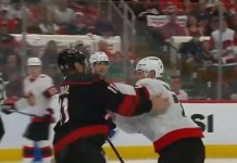 Плей-офф Кубка Стэнли стартовал с драки капитанов «Каролины» и «Оттавы» Плей-офф Кубка Стэнли стартовал с драки капитанов «Каролины» и «Оттавы»