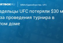 UFC потеряла $30 млн из-за турнира в Белом доме UFC потеряла млн из-за турнира в Белом доме