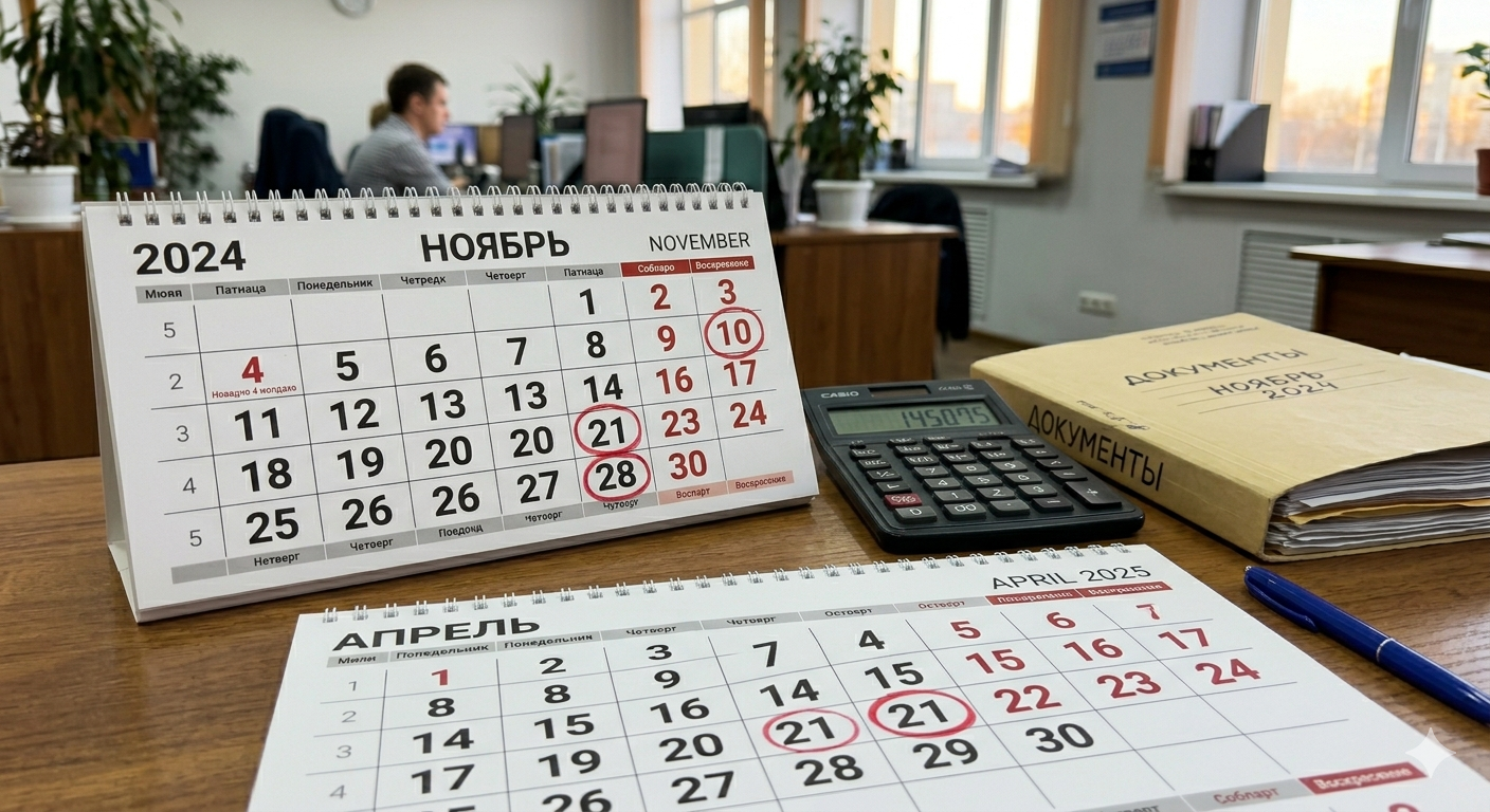 Календарь с отмеченными датами Дня бухгалтера