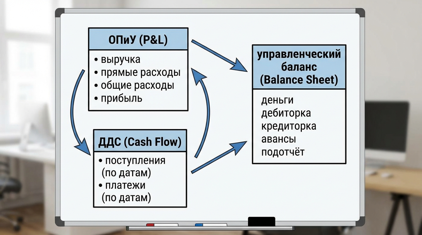 Схема трёх отчётов для управленческого анализа