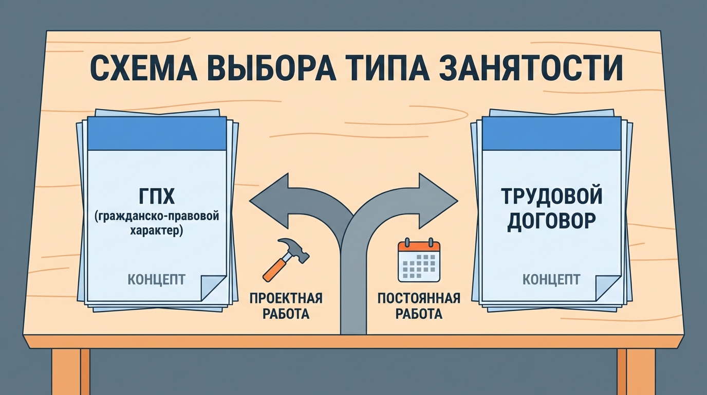 Схема выбора между ГПХ и трудовым договором