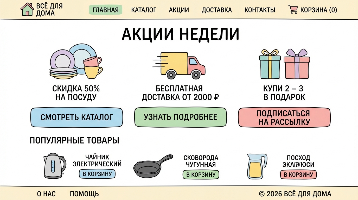 Страница сайта с русской навигацией